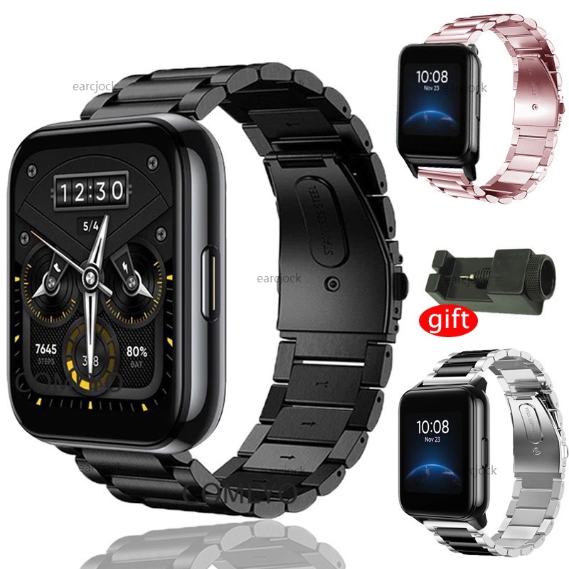 Realme Watch 3/3 pro 金屬三株錶帶 22mm 適用 真我手錶 2/2 Pro S/S Pro 腕帶
