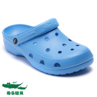 【母子鱷魚】輕量兩用洞洞涼拖鞋-寶藍