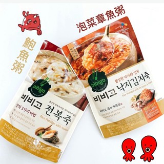韓國 CJ Bibigo 泡菜章魚粥、鮑魚粥 450g/包