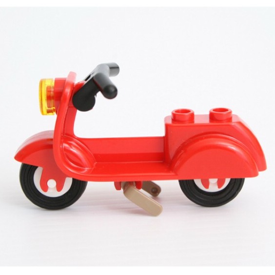 LEGO 樂高 Red Scooter 紅色 偉士牌 機車 黃色燈 黑把手 全新 參考 速可達 摩托車 40517