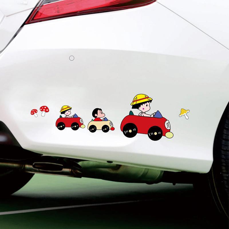 【愛車神器】蠟筆小新汽車車身貼紙車門大長條劃痕遮擋可愛卡通搞笑電動車車貼