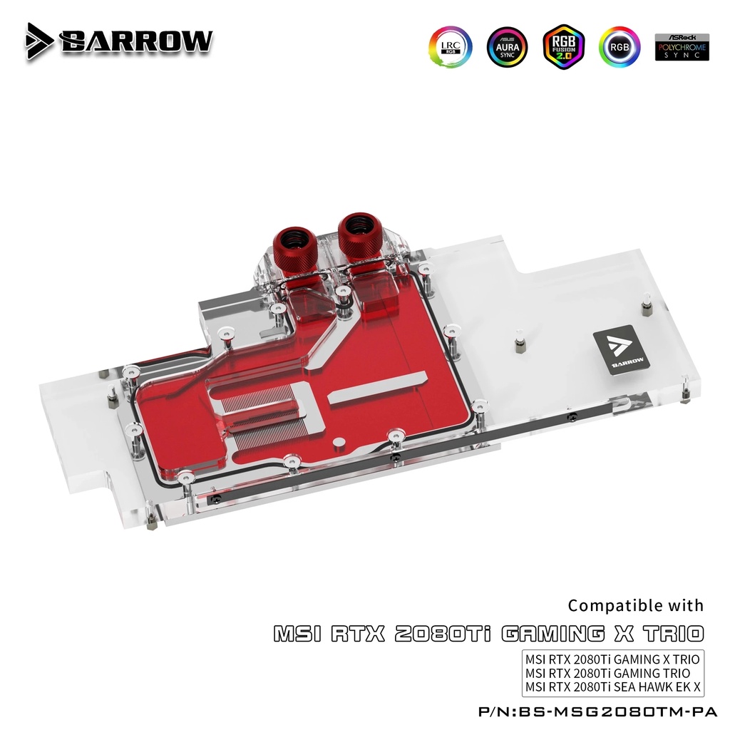 MSI Barrow BS-MSG2080TM-PA,全覆蓋顯卡水冷塊,適用於微星 RTX2080Ti Gaming X