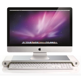 蘋果APPLE 電腦螢幕增高架鍵盤收納架 墊高架4 USB孔充電功能 iphone手機充電電風扇 文明病