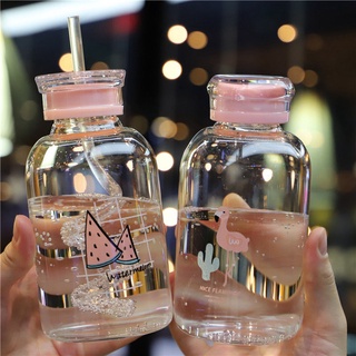 📣新品特惠🤩杯子 水杯 ins吸管杯 學生小清新水杯 韓版可愛簡約玻璃杯 家用喝水杯子