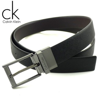 🇺🇸美國CK專櫃正品🇺🇸Calvin Klein 鈦灰方扣百搭防刮雙麵皮帶 ◎可附原廠提袋 真皮 男生皮帶 男用