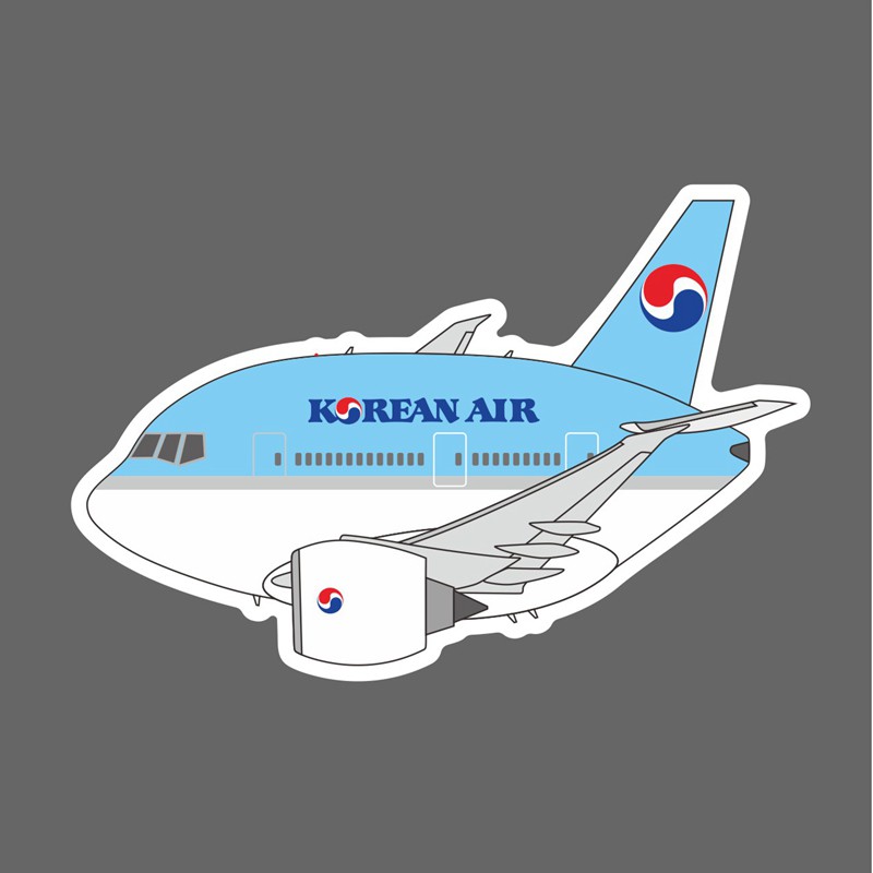 大韓航空q版波音777 飛機造型防水3m貼紙尺寸90mm 蝦皮購物