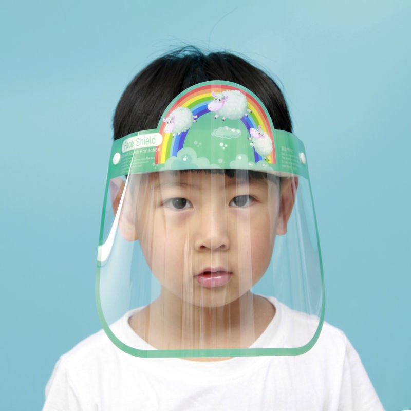 Q6Q STORE 防護罩防護面罩防飛沫面罩防護面罩卡通兒童護臉面罩防飛沫防霧面屏PET幼兒園小學生通用面罩