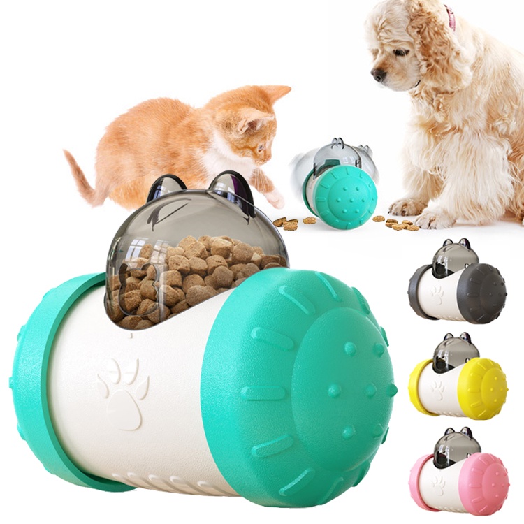 狗餵食器玩具寵物慢漏食物球貓糧分配平衡搖擺汽車不倒翁餵食器寵物互動