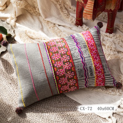 POMI 刺繡抱枕 含枕芯 民族風 波希米亞 房間裝飾 印度 東南亞 長條抱枕 靠枕 泰式SPA 長短款 AB37