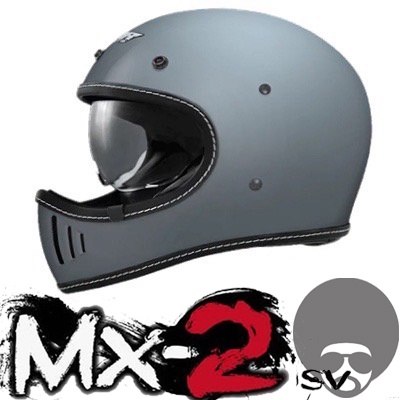 M2R MX2 山車帽 MX-2 SV 消光水泥灰 內墨鏡 復古山車帽 全罩式安全帽