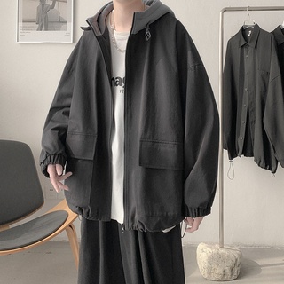 👉獨衣無二👈 兩色入 M-2XL 男生外套冬天 外套男 男士新款韓版潮流寬鬆大口袋百搭拉鏈夾克休閒外套 帥氣外套