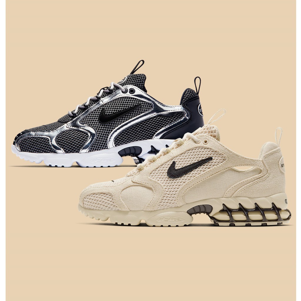 nike stussy air zoom spiridon cage 2 fossil