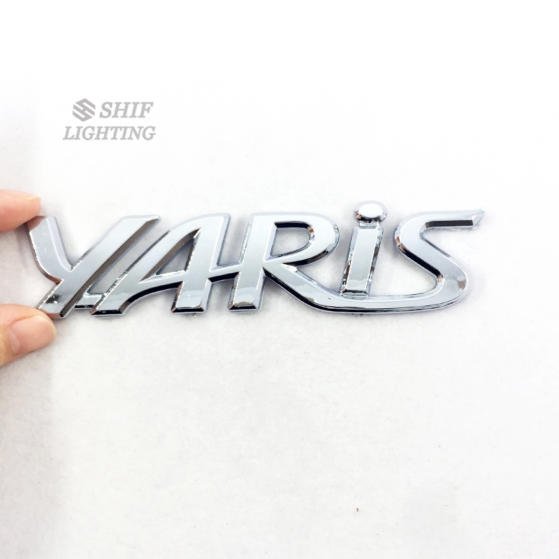 1 X ABS 鍍鉻 YARIS 標誌汽車後備箱蓋標誌徽章貼紙貼花替換豐田雅力士