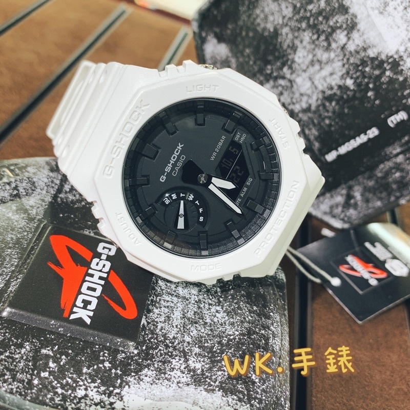 WK.手錶✨G-SHOCK CASIO GA2100系列 農家橡樹 防水白色限量電子錶 台灣公司貨 八角GA-2110