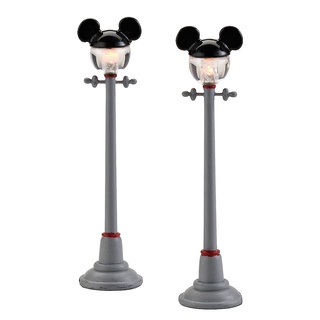 Enesco精品家飾 Disney 迪士尼 米奇造型街燈LED居家擺飾 (兩入一組) EN48121