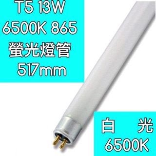 【築光坊】T5 13W 螢光燈管 日光燈管 CNS認證 865 白光 6500K 517mm 51.7CM 遊覽車