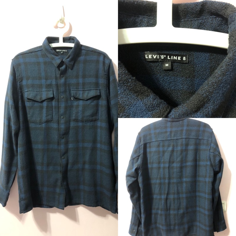 Levi’s line 8系列 藍色格紋長袖襯衫m號