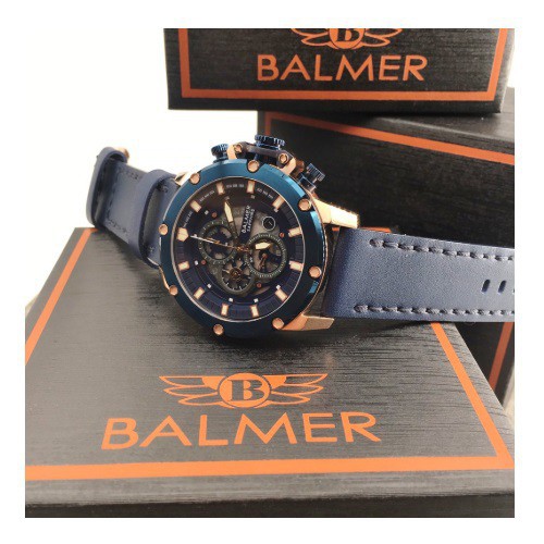 賓馬balmer台灣官方代理79外框鉚釘設計男皮錶 Watch On Line Store 蝦皮購物