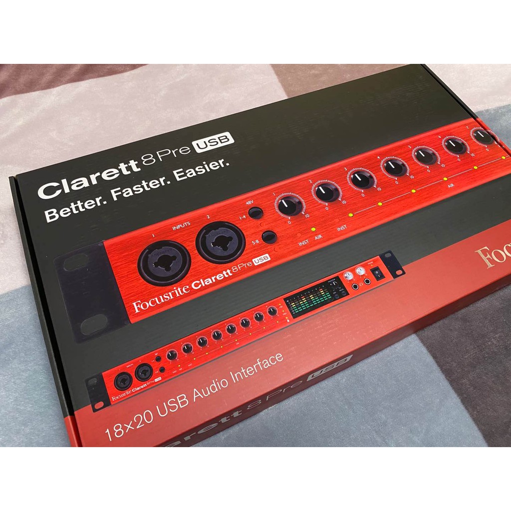 代購 Focusrite Clarett 8 Pre USB 雷電聲卡 接口 錄音 音樂 編曲 音頻 接口 可面交