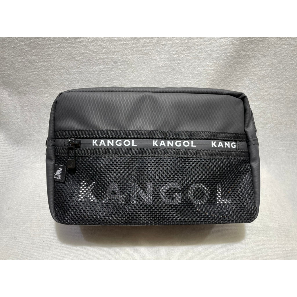 KANGOL 黑色長方形隨身側背包-NO.6055302620
