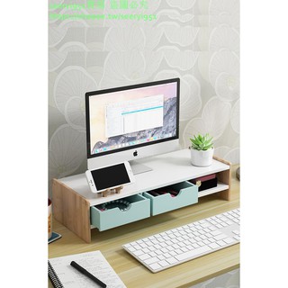 熱銷中M電腦顯示器增高架抽屜式墊高屏幕底座辦公室臺式桌面收納置物架子