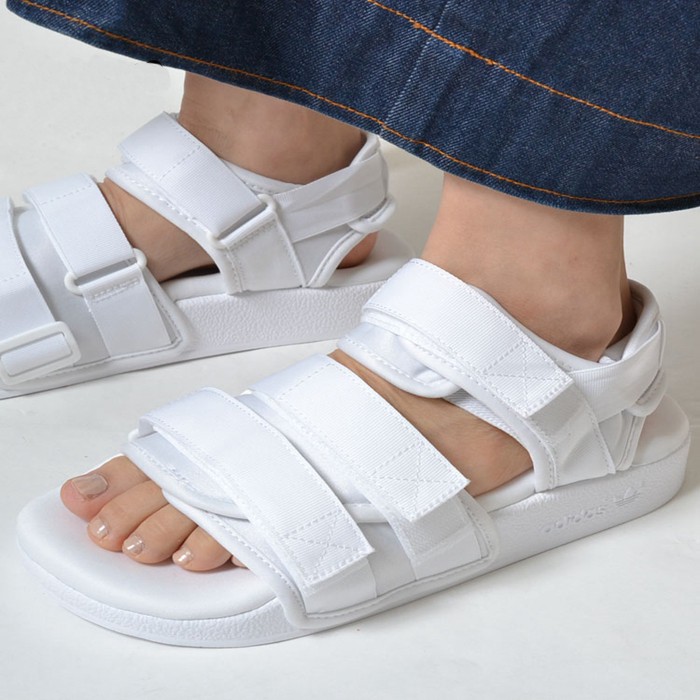 樂菲斯＂ 全新正品Adidas Adilette Sandal W 全白涼鞋魔鬼氈網美BB5096 | 蝦皮購物