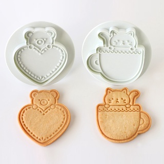現貨- 日本 COTTA 小熊小貓餅乾模 餅乾壓模 按壓式 模具 DIY 烘培 手工餅乾 日本模具