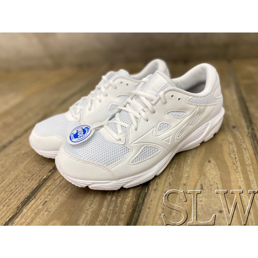 『 SLW 』K1GA220201 男女 MIZUNO 美津濃 MAXIMIZER 寬楦 網布 皮革 慢跑鞋 全白