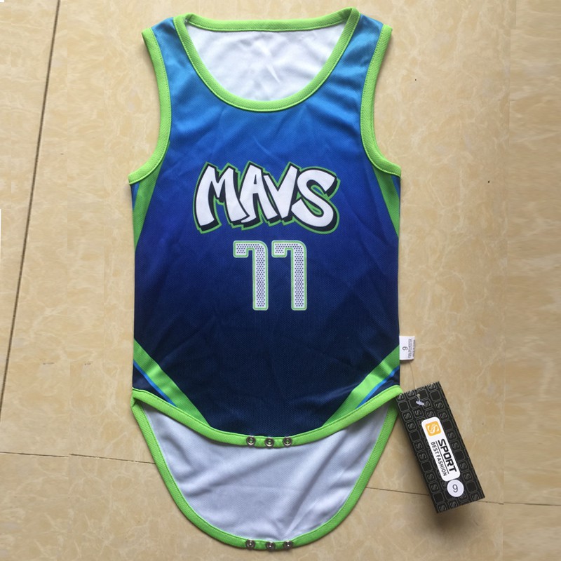 連身衣 Baby Luka Doncic 77 達拉斯小牛隊男孩女孩球衣 MAVS 2020 城市版球衣 NBA 籃球球