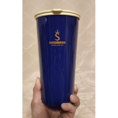 【現貨+快速出貨】全聯 SIEGWERK 琺瑯隨行杯（藍色）思威克 琺瑯 不鏽鋼 雙層隨行杯 480ml 保溫杯 咖啡杯
