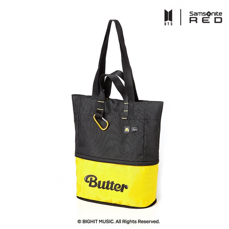 Bts Butter Samsonite 紅色協作可擴展手提袋黑色和 YELOW QN439002