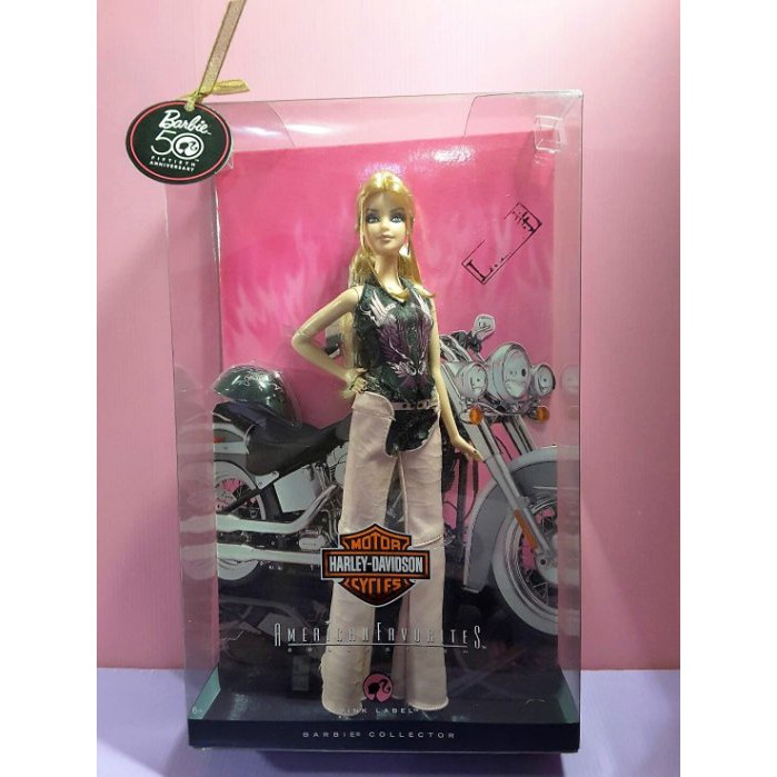 【Mika】粉標收藏型芭比娃娃 50週年哈雷重機（詳說明，請不介意再下標，盒損）Harley Barbie