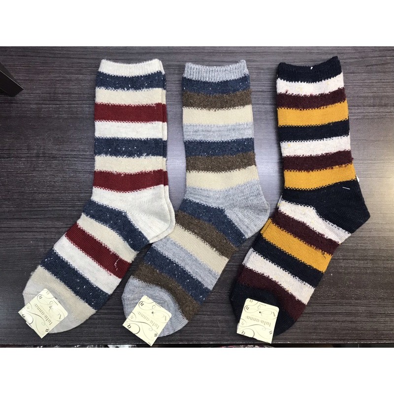 日本🇯🇵現貨 tutuanna （橋下美好さん）克什米爾 Cashmere 混紡五彩點4色條紋襪（1）