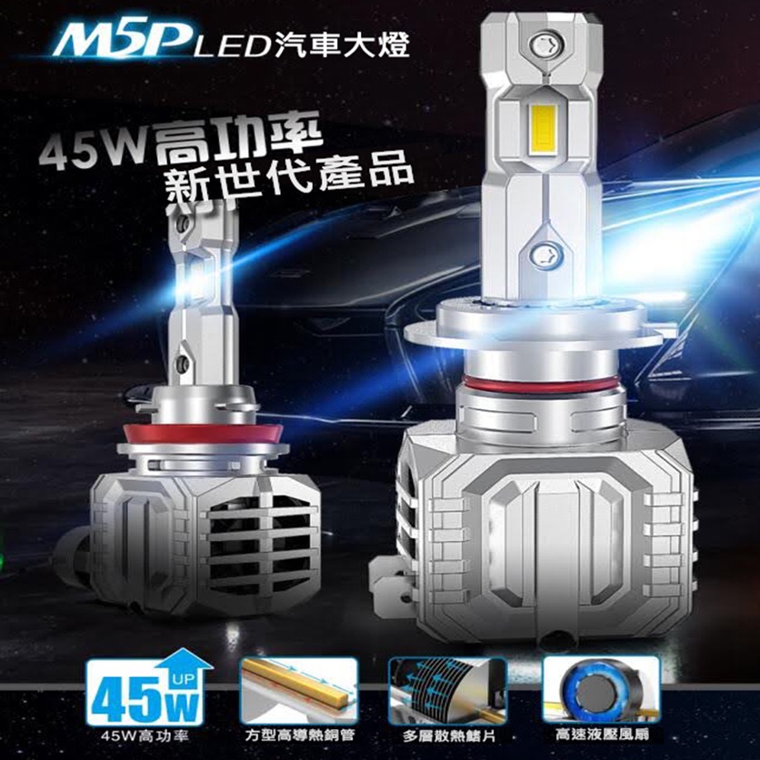 M5P 9000lm 大功率 一體式LED大燈 H4/H7/H8/H11/H16/9005/9006/9012