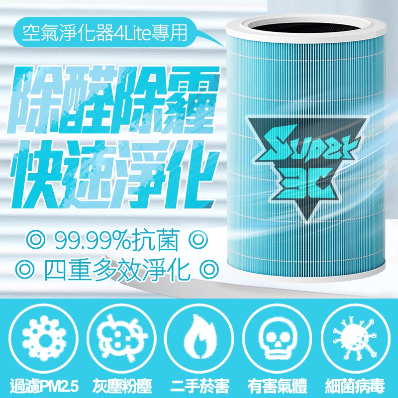 S3►米家空氣清淨機4 LITE 專用濾芯 米家清淨機濾心 淨化器濾芯 小米空氣淨化濾芯 濾心 小米