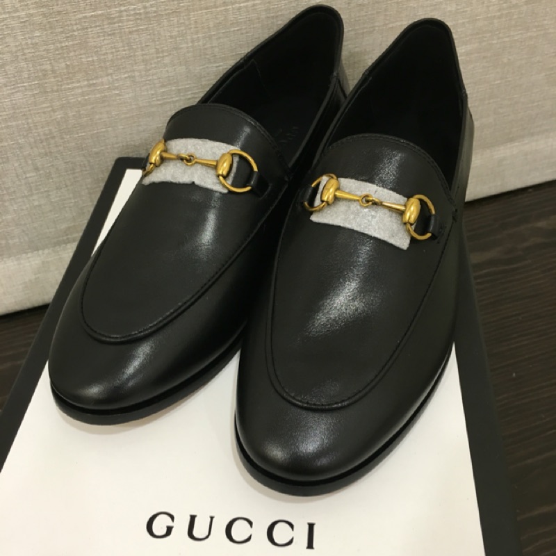 全新真品Gucci Leather Brixton Loafers 兩穿式樂福鞋 黑色