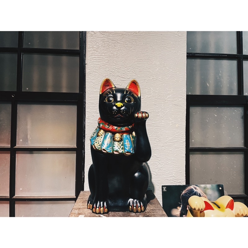 《老·私敧》老物 舊貨 日本 招財貓 54cm 瀨戶燒 古道具 deco 佈置 擺設