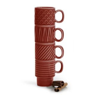 【瑞典sagaform】 Coffee&More濃縮咖啡杯100ml(4入)-磚紅《WUZ屋子》