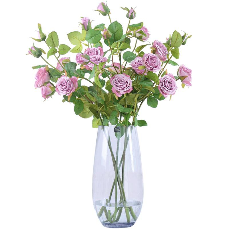 Lup 五頭薔薇玫瑰仿真花假花花瓶套裝房間臥室客廳干花束裝飾餐桌花卉 蝦皮購物