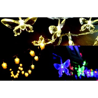 超晶亮 LED燈串 ( 10米/100燈 )/插電式/能串接/水晶球、松果、蝴蝶