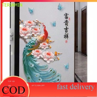 獨特的 3d 牆貼 3d 牆紙與孔雀烹飪圖案