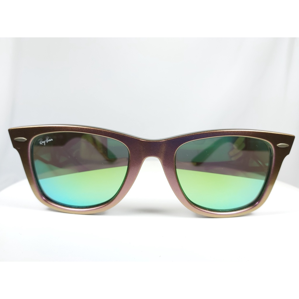 『逢甲眼鏡』Ray Ban雷朋 全新正品 太陽眼鏡 炫紫方框 水銀綠鏡面【RB2140F-6110/19】