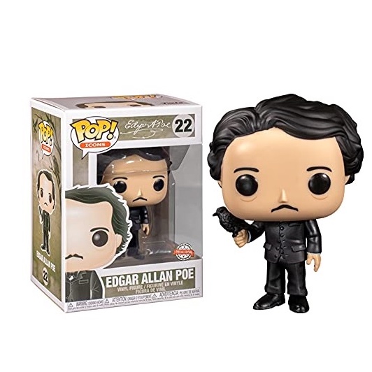 (卡司旗艦) FUNKO POP 22 Icons 埃德加 艾倫 波 w/烏鴉 Edgar Allan Poe 限定版