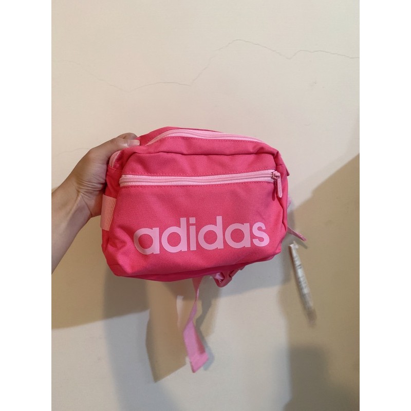 全新adidas粉色腰包