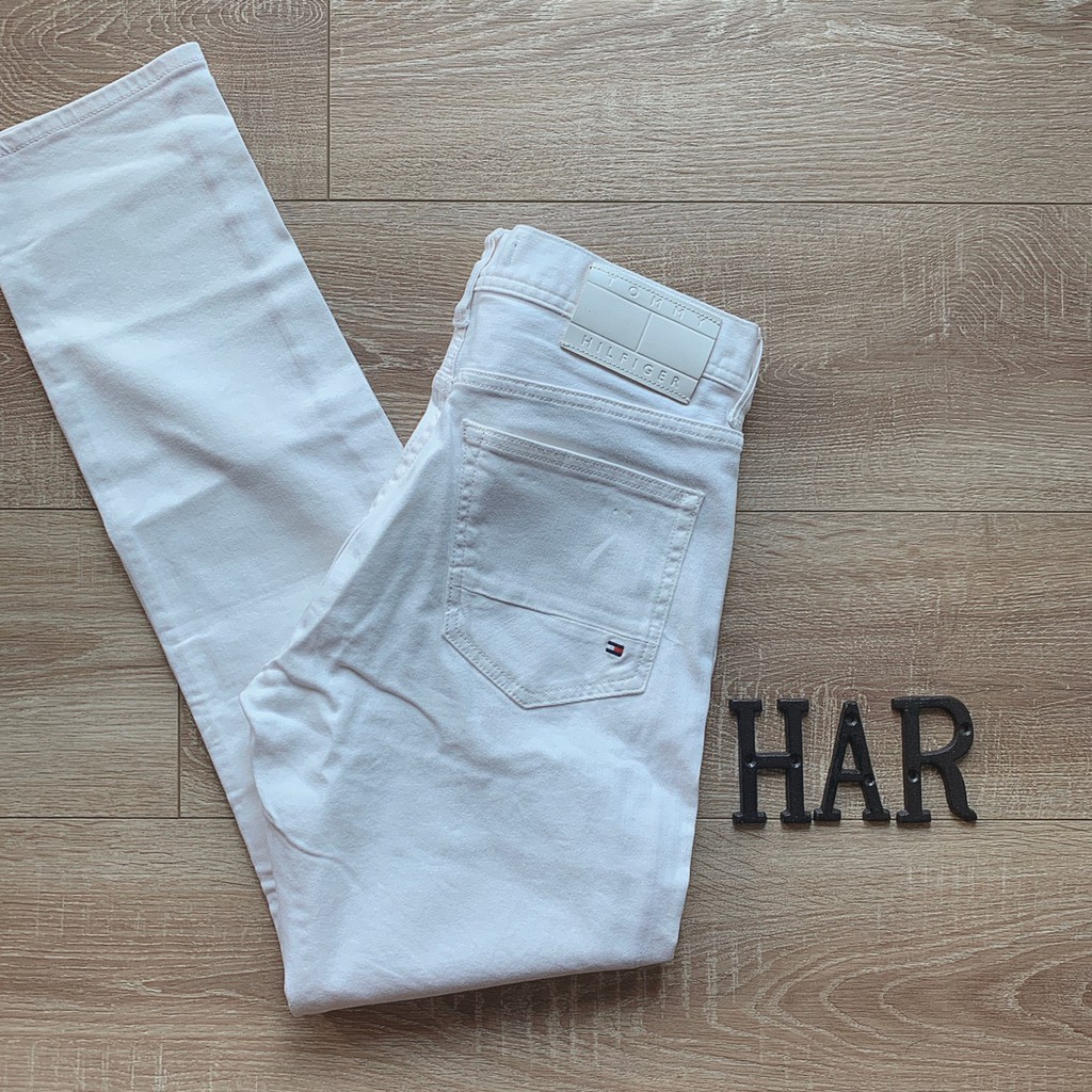 [海鹿馬] Tommy Hilfiger 湯米 牛仔褲 長褲 白標 口袋刺繡小logo 白色牛仔褲