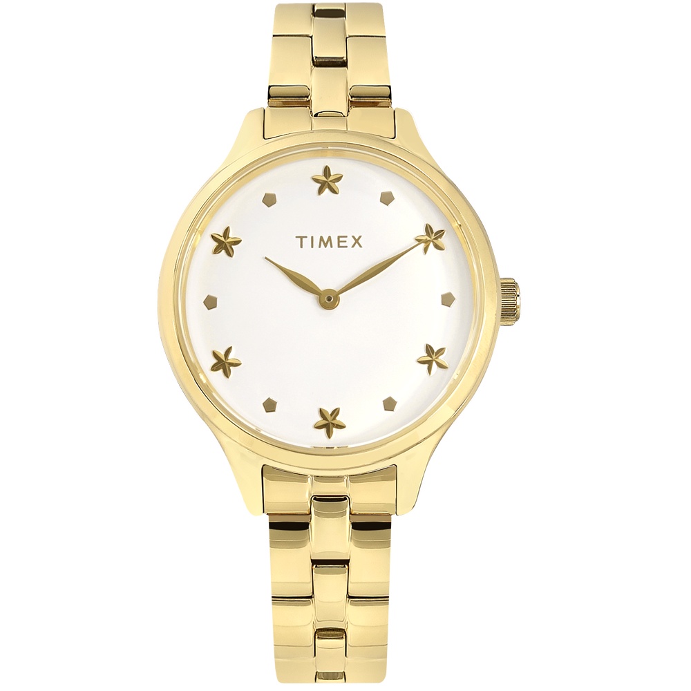 TIMEX 天美時 / 簡約風格 星光女孩 不鏽鋼手錶 白x鍍金 / TXTW2V23300 / 36mm