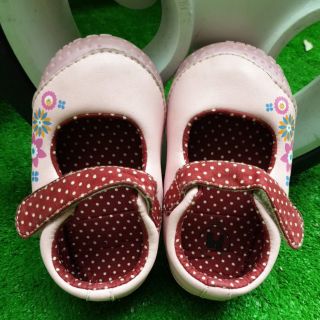 女童學步粉紅小花氣墊鞋