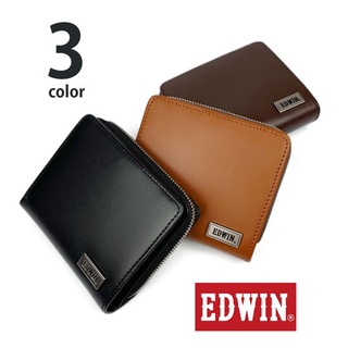 風雅日和💖日本正版 EDWIN 短夾 (0510443) 再生皮革 金屬LOGO 雙折皮夾 票卡錢包 I11