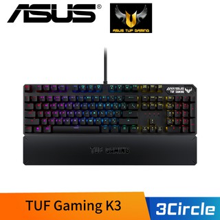 [公司貨] ASUS 華碩 TUF Gaming K3 RGB 機械式電競鍵盤 鋁合金上蓋 腕墊