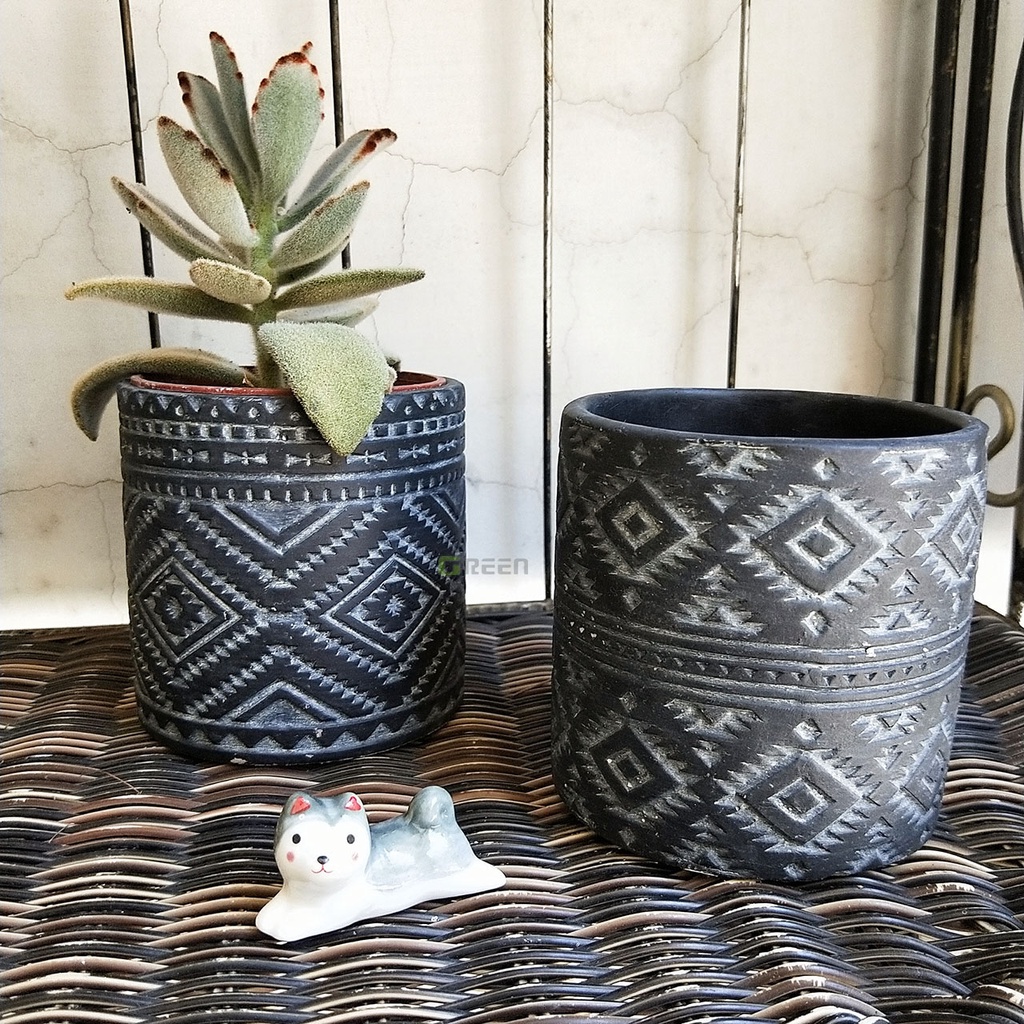水泥花器 仙人掌 花盆 多肉 植栽 栽盆 置物 花器 台韓高雄店 北歐風 圖騰 蝦皮購物